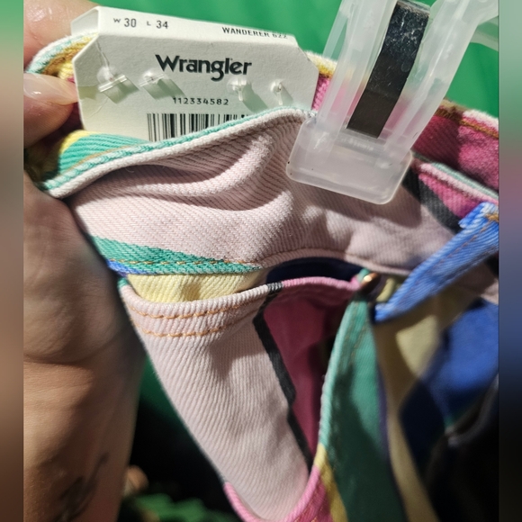 Wrangler Multicolor Wanderer High Rise Flare Striped NWT 30 Waist 34 Length - Picture 6 of 14